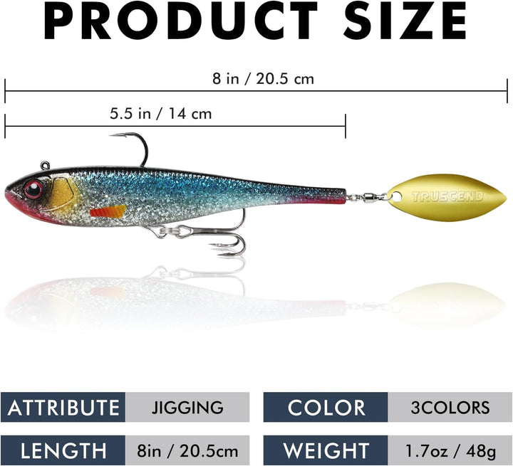 TRUSCEND Gummifische Angelköder für Forelle Zander & Barsch, Kunstköder Angelausrüstung Gummiköder A