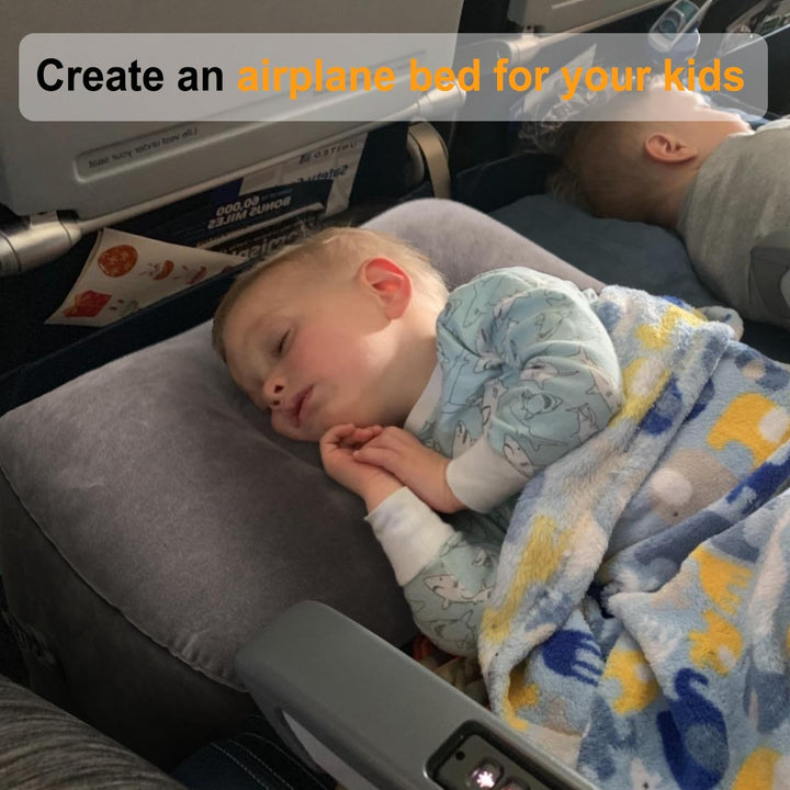 Maliton Fussstütze Flugzeug，Aufblasbare Fussstütze Kissen für Reisen Auto & Zuhause & Büro, Höhenver