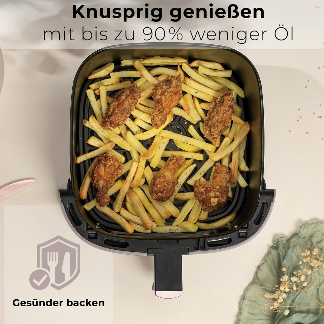 Berlinger Haus Heissluftfritteuse 8 Liter Taupe Collection – Sichtfenster – 11 Programme – Fettfreie