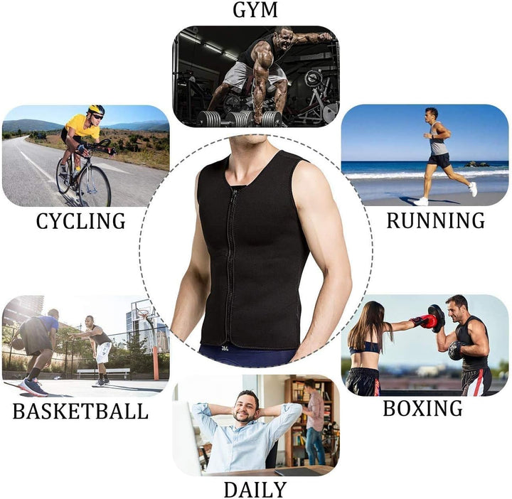 Martiount Schweissweste für Männer Sauna Shirt Herren Neopren SaunaWeste Schwitzanzug Herren Body Sh