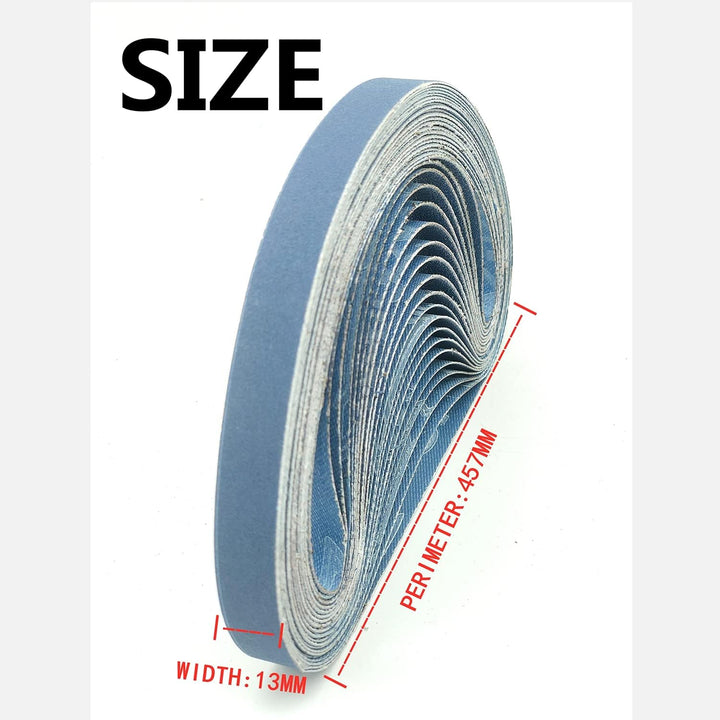 60 Stück Beruf Schleifband Set,Zirkoniumkorund Schleifbänder 13 x457 mm.je10 Stück Körnung（60/80/100