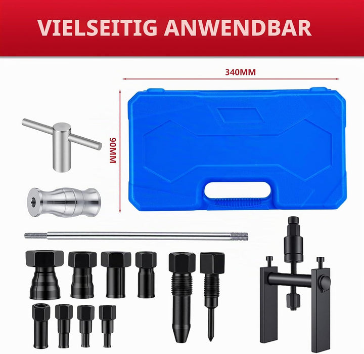 RUIZHI 12Tlg Fahrrad Innenlager Abzieher mit Zweiarmigem Abzieher&amp;Gleithammer&amp; 8 Erweiterbaren Spann