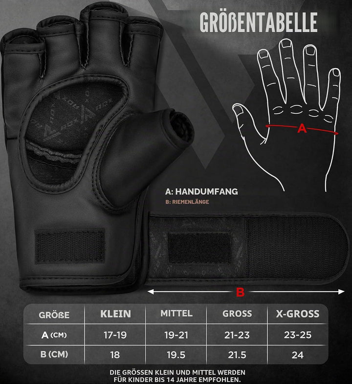 RDX Profi MMA Handschuhe Grappling Sparring Training, Maya Hide Leder, Kickboxen Kampfsport Gepolste