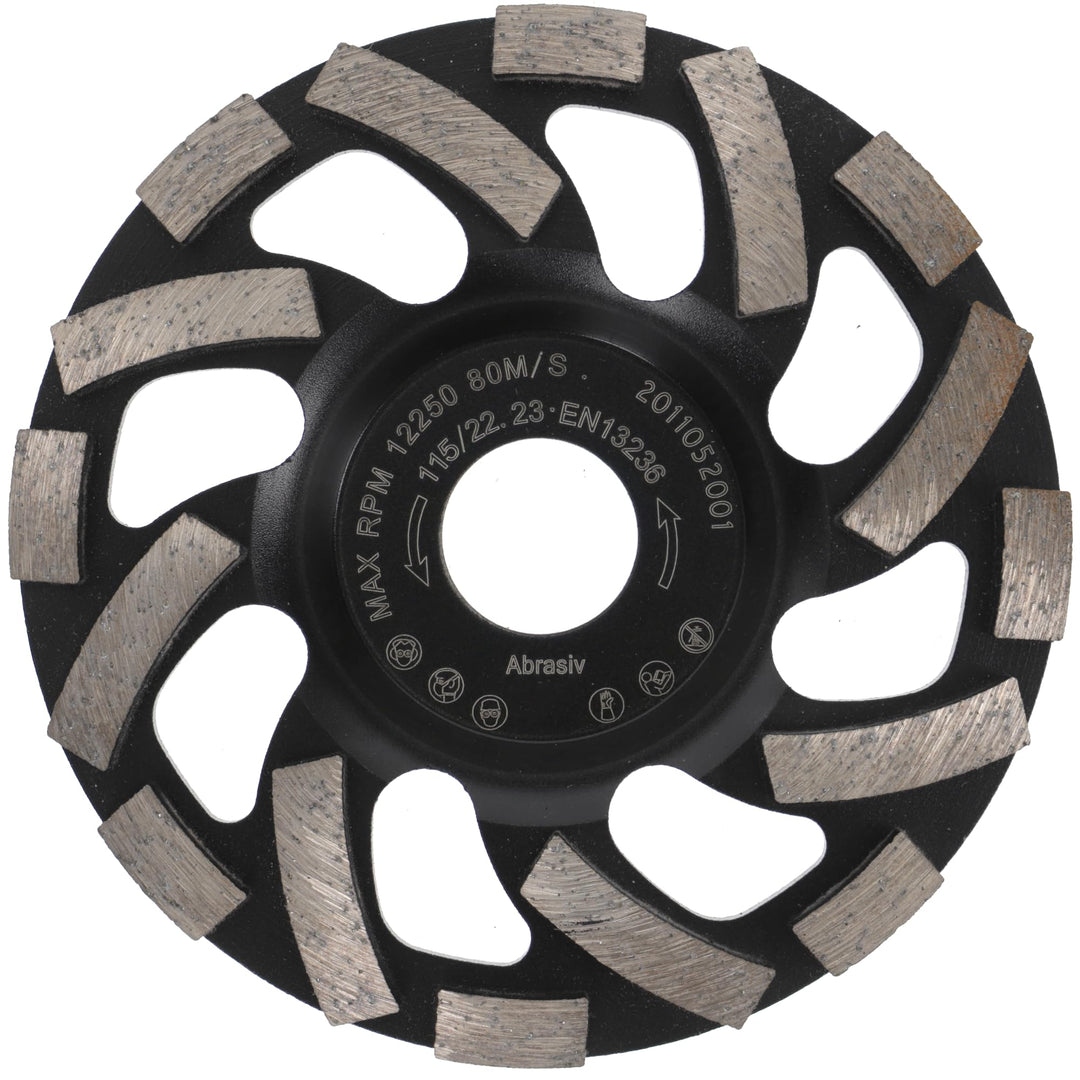 PRODIAMANT Diamant-Schleiftopf 115 mm x 22,2 mm Turbo ST91 Diamantschleifscheibe Asphalt Estrich Pro