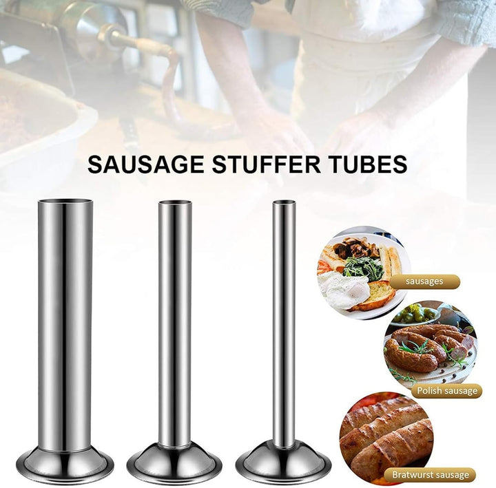 Wurstfüller Edelstahl Rohre, 3 Grössen Wurstfülltrichter Sausage Filler Fleischwolf Befestigung Wurs