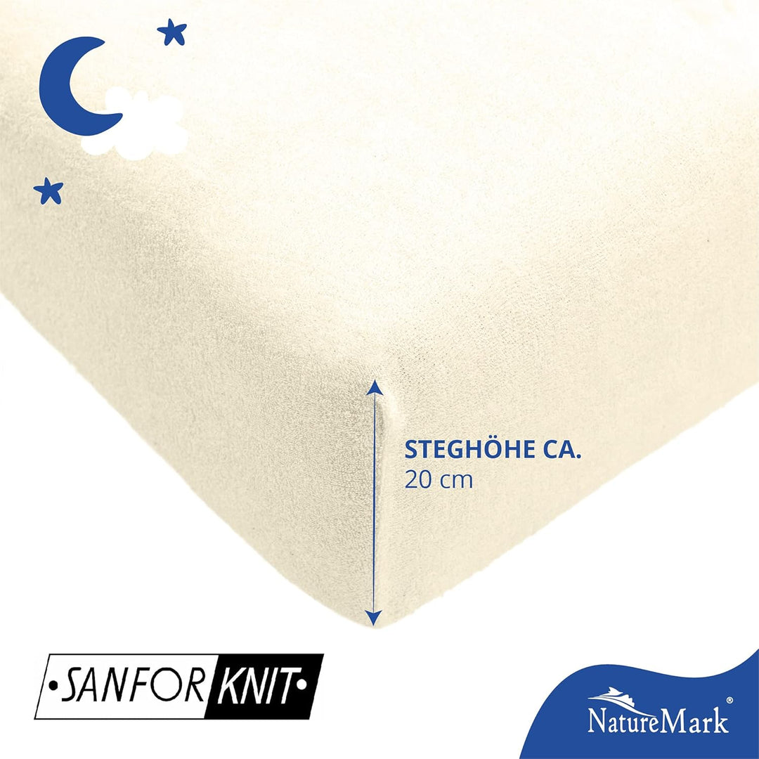 NatureMark 2er Pack Kinder FROTTEE Spannbettlaken, Spannbetttuch kuschelig weich, für Babybett und K