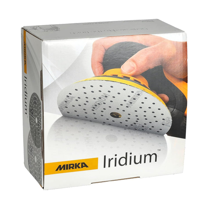 Mirka Schleifpapier Iridium Ø150mm Klett 121-Loch Korn 40 50 Stk | Premium-Schleifpapier mit 121 Löc