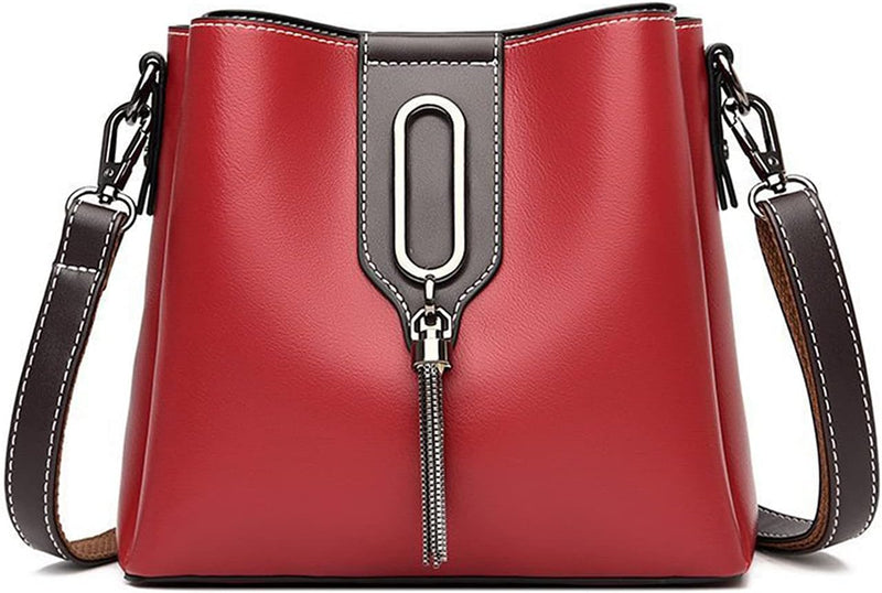 PORRASSO Damen Handtasche Mode Beuteltasche Umhängetasche Henkeltasche Hobo Taschen Leder Wasserdich