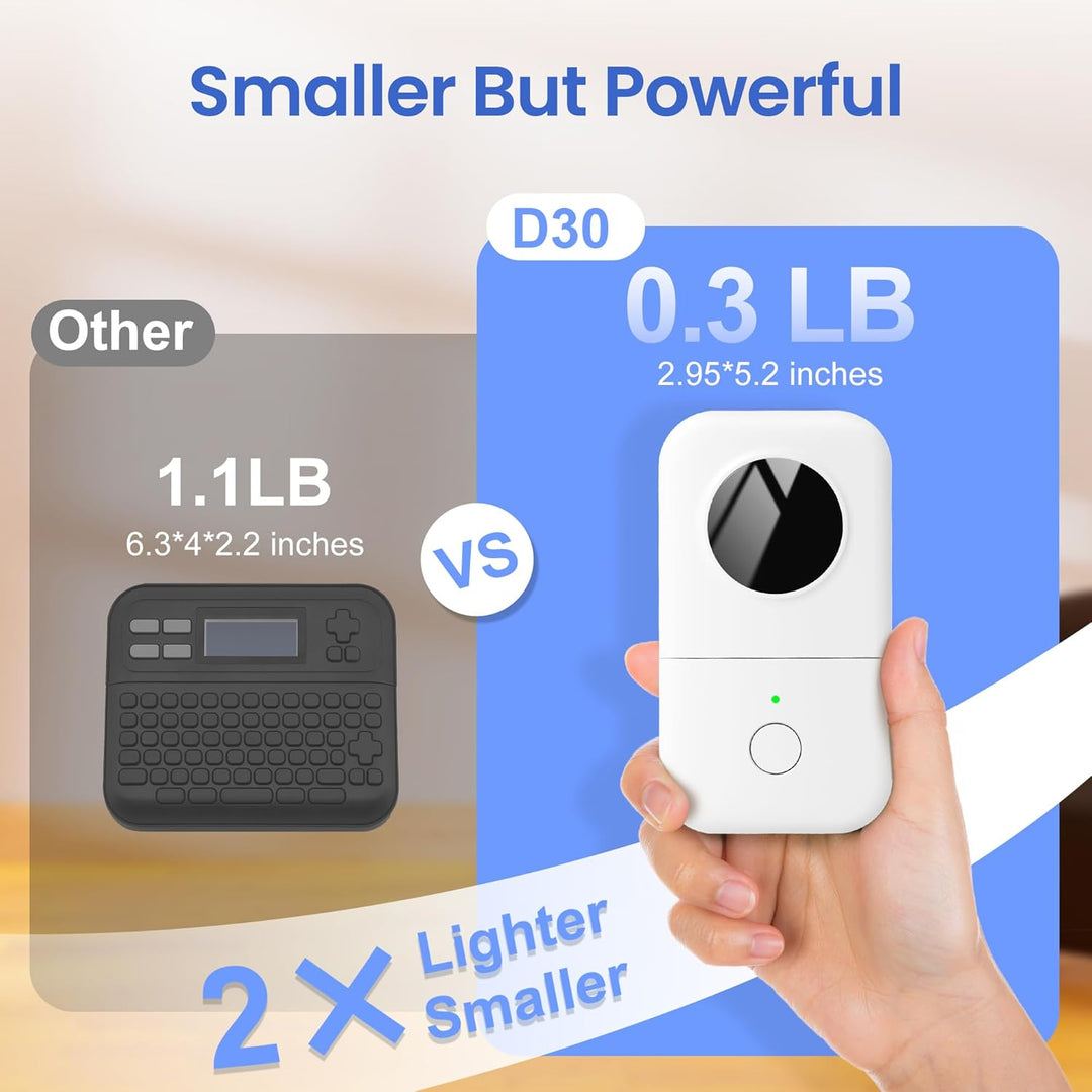 Phomemo D30 Bluetooth Etikettendrucker - Mini Beschriftungsgerät Selbstklebend Thermo Etikettiergerä
