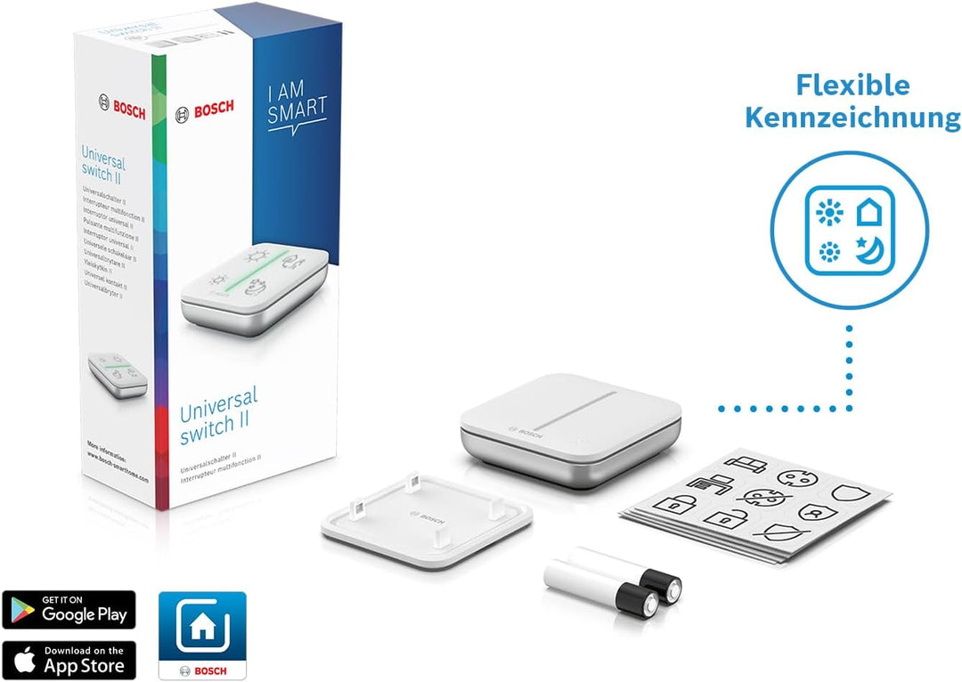 Bosch Smart Home Universalschalter II, zur einfachen Steuerung smarter Geräte, konfigurierbar für 4