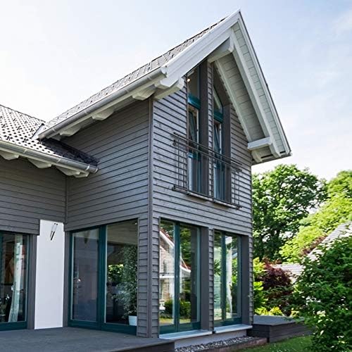 ECD Germany Französischer Balkon 184 x 90 cm | mit 14 Füllstäben | Anthrazit | matt und rau | Anthra