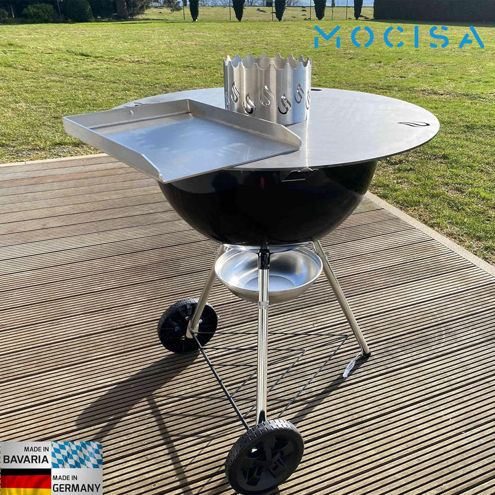 mocisa Edelstahl Wokaufsatz Ø 20cm für Feuerplatte | Grillplatte | Plancha | Ø80cm | Ø93cm | Ø100cm