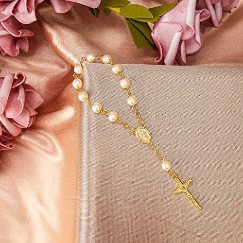 30 Stück Acryl Rosenkranz Perlen Finger Rosenkränze Kunstperlen für Taufe Gefälligkeiten Taufe Kommu