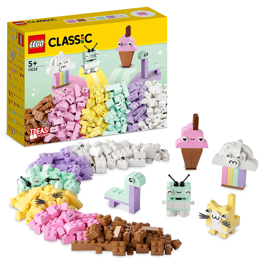 LEGO 11028 Classic Pastell Kreativ-Bauset Bausteine-Box, Konstruktionsspielzeug für Mädchen und Jung
