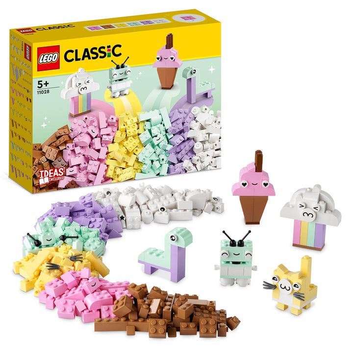 LEGO 11028 Classic Pastell Kreativ-Bauset Bausteine-Box, Konstruktionsspielzeug für Mädchen und Jung