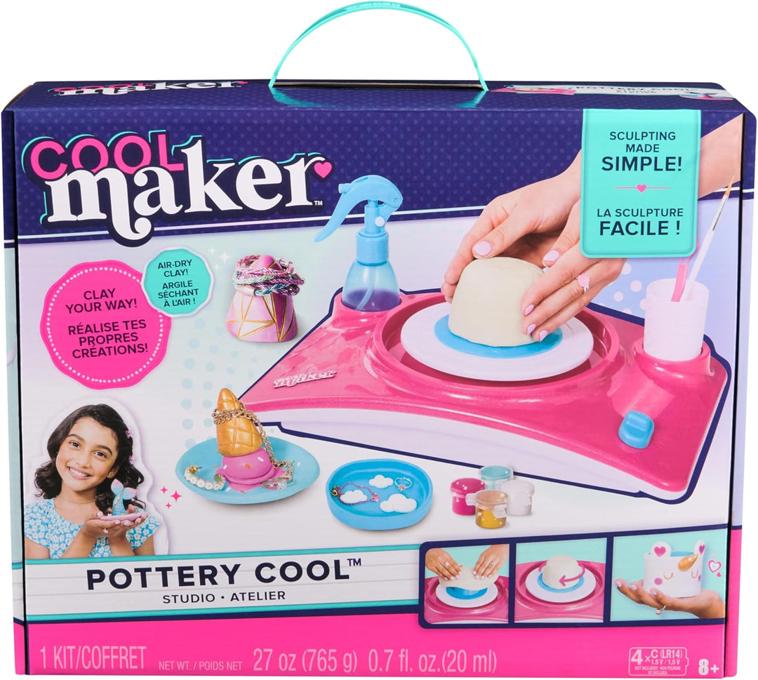 Cool Maker Pottery Cool Töpferstudio - Töpfern leicht gemacht mit Formhilfe und lufttrocknendem Ton,