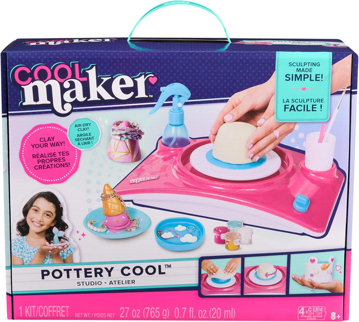 Cool Maker Pottery Cool Töpferstudio - Töpfern leicht gemacht mit Formhilfe und lufttrocknendem Ton,