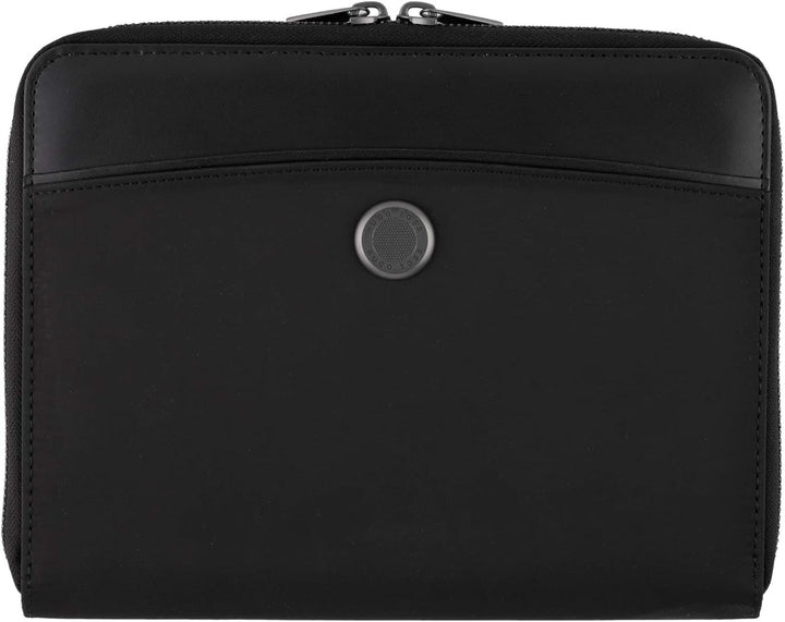 Hugo Boss A5 Konferenzmappe Zip Contour Schwarz Leder Reisverschluss, HTM005A