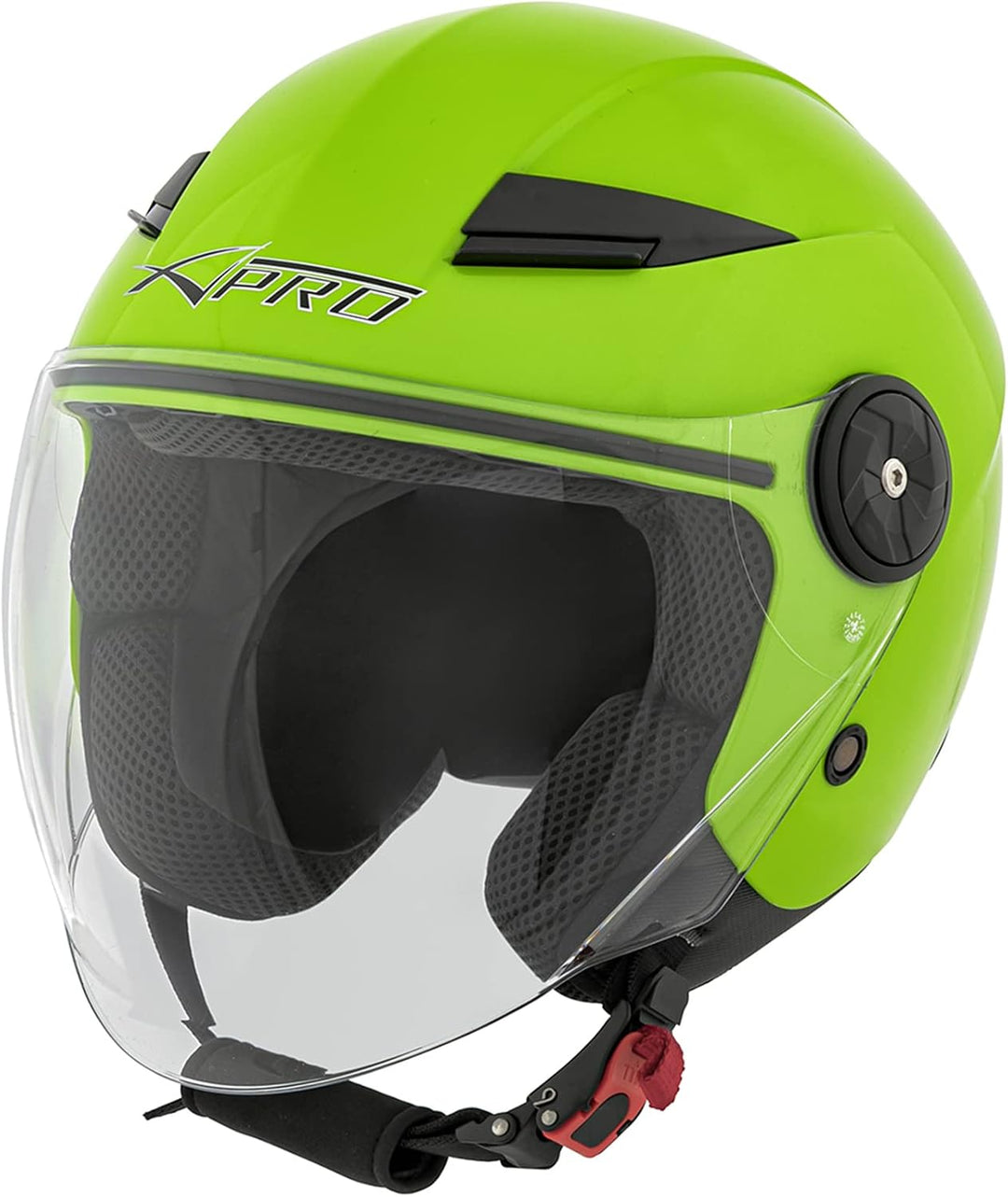 Lange Visier Jet Motorradhelm City Roller ECE 22 Zertifikat Grün XS 53-54 cm ( XS) Grün, 53-54 cm (