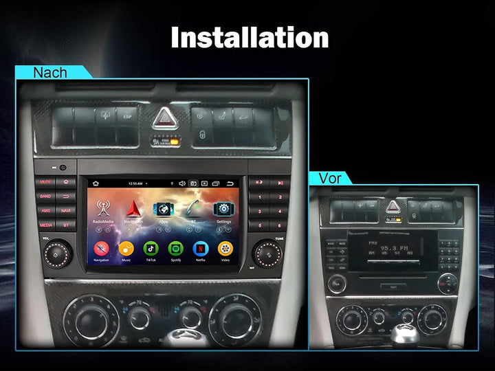 Erisin Android 11 Autoradio Mit GPS Navi für Mercedes Benz C-Klasse W203 CLC Klasse W203 C180 CLK Kl