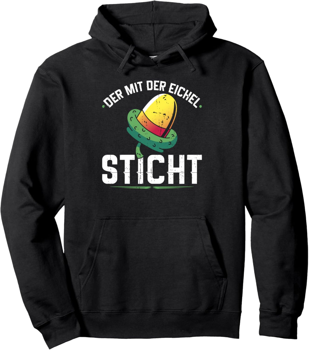 Der Mit Der Eichel Sticht, Schafkopf Kartenspiel Watten Pullover Hoodie