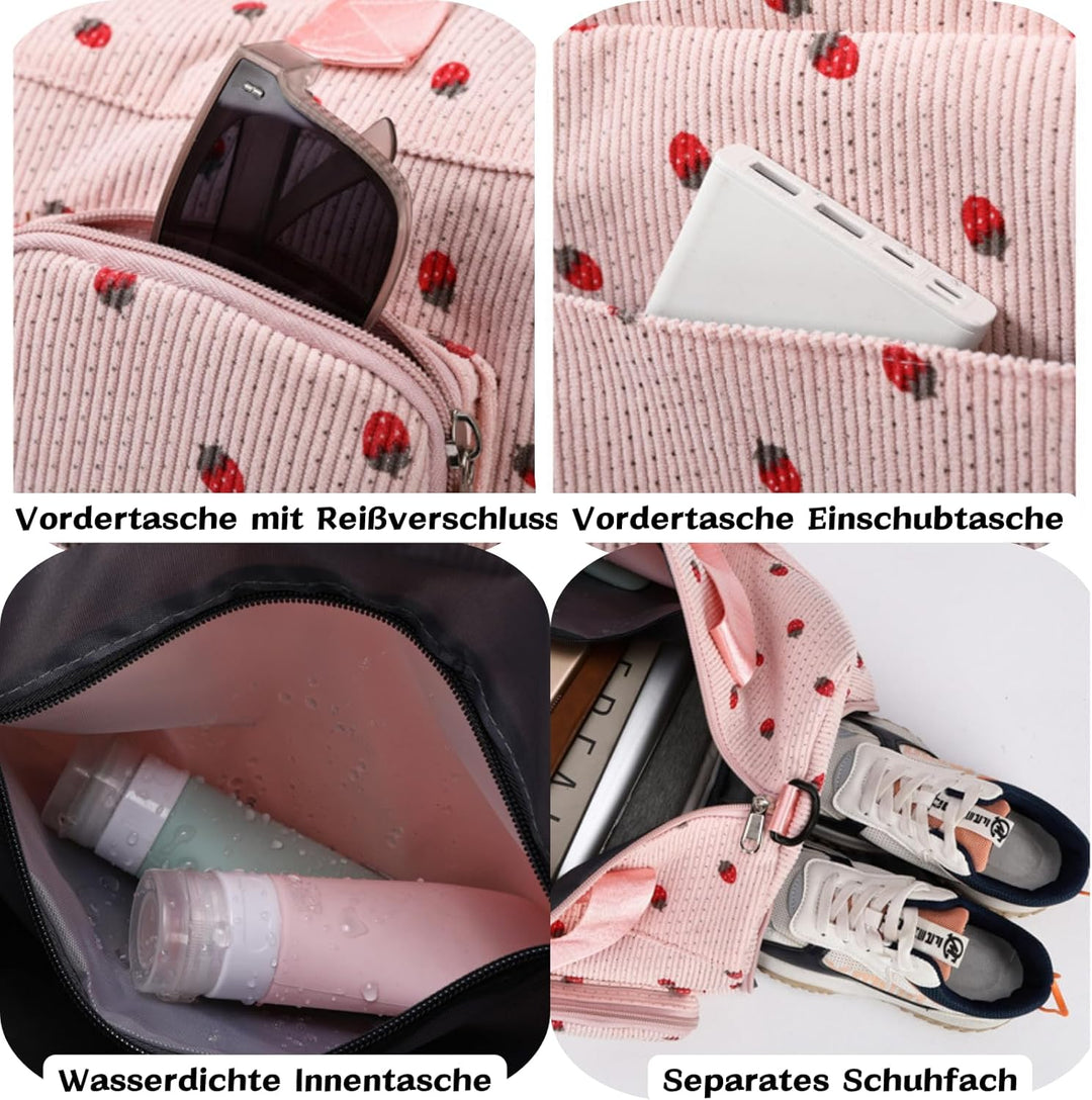 Sporttasche Kinder Mädchen Reisetasche Jungen Damen mit Schuhfach Reisetaschen Weekender Travel Bag