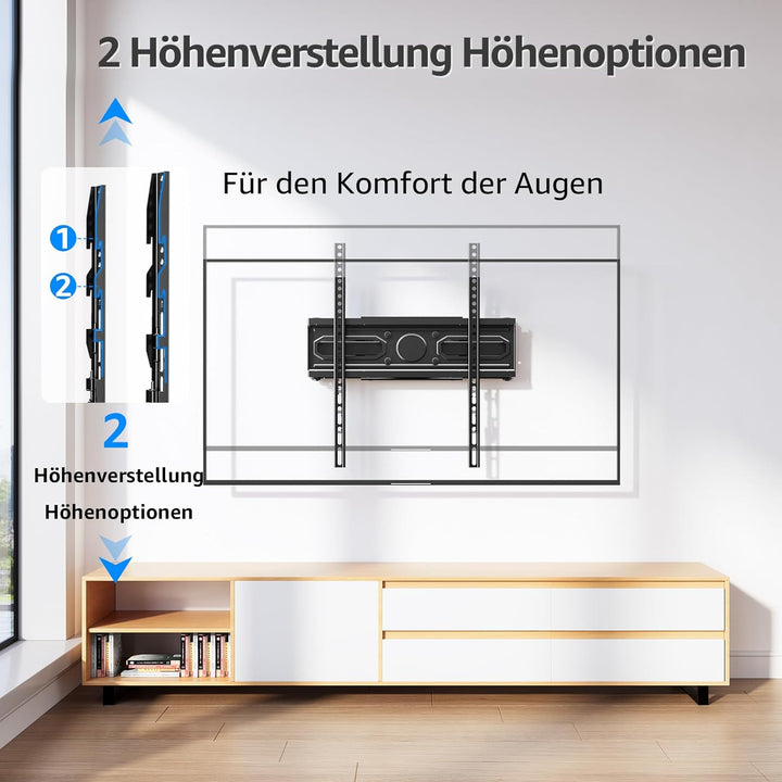 MOUNTUP TV Wandhalterung Schwenkbare Neigbare TV Halterun für 26-70 Zoll Flach &amp; Curved LCD LED Fern