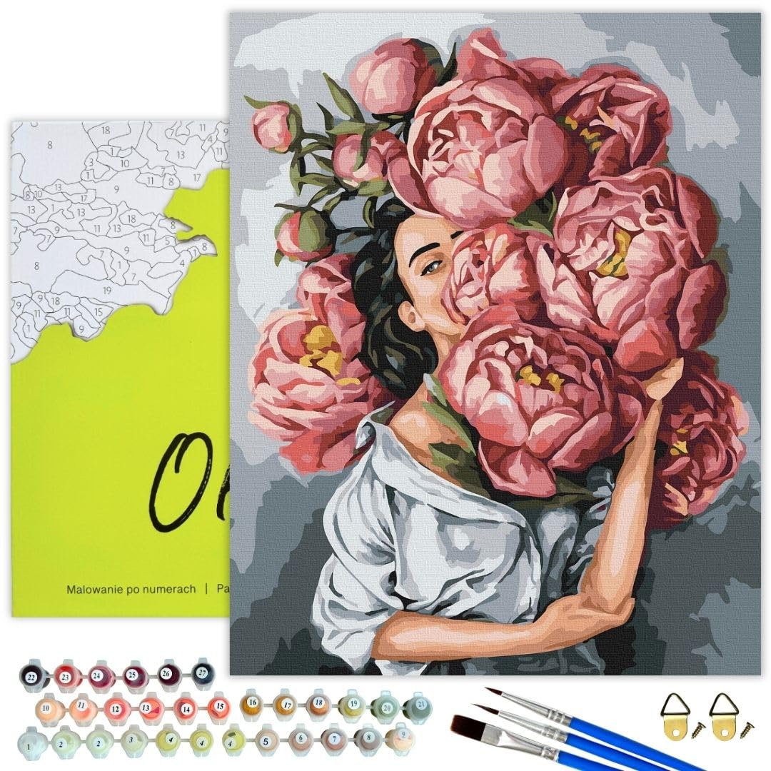 Oh Art! Malen Nach Zahlen Erwachsene Set Mit 3 Pinseln Und Acrylfarben Gemälde Acrylic Malerei DIY L