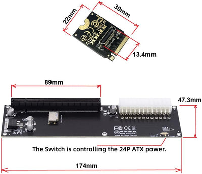 NFHK PCI-E 3.0 M.2 M-Key zu Oculink SFF-8612 SFF-8611 Host Adapter für GPD Win Max2 Externe Grafikka