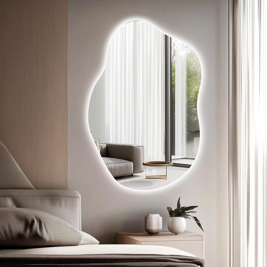 Trintion LED Badspiegel mit Beleuchtung Badezimmer Wandspiegel Badezimmerspiegel Anti-Beschlag mit T