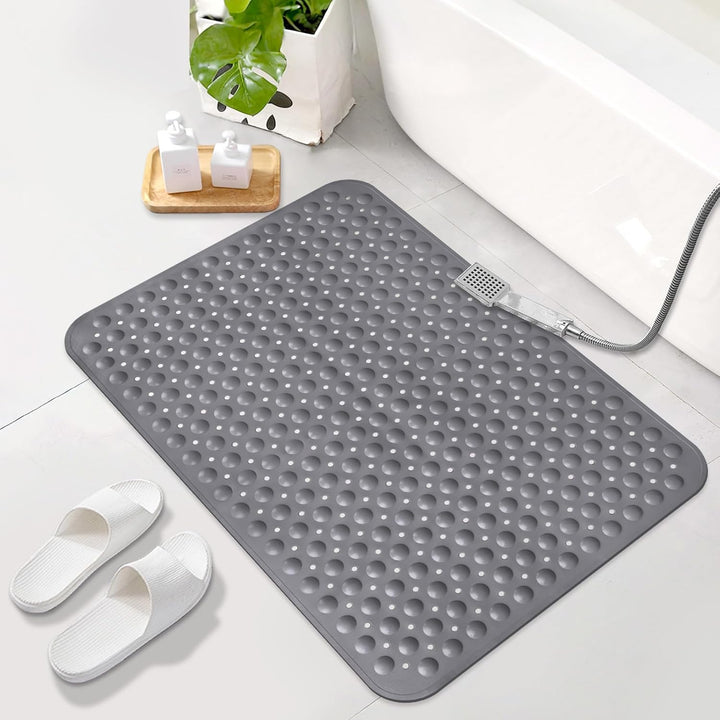 Mofonky Gross Duschmatte rutschfest 60x90cm: Weich TPE Duscheinlage mit Ablauflöchern und Saugnäpfen