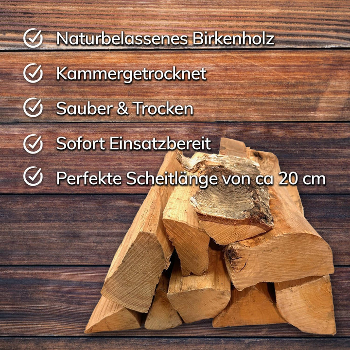BIRKE Smokerholz 20-25cm Länge Smoker Wood Räucherholz Brennholz 16Kg (gut zu tragen) vom Familienho