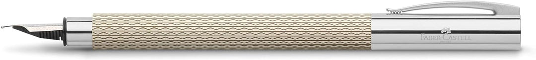 Faber-Castell 149621 - Füller Ambition OpArt, Federbreite F, White Sand, 1 Stück White Sand Füller F