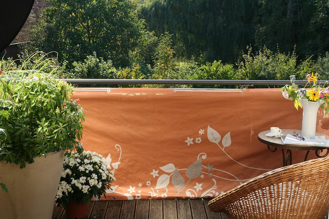 Videx 11474 Balkonbanner Phantasie 90 x 300 cm terrakotta