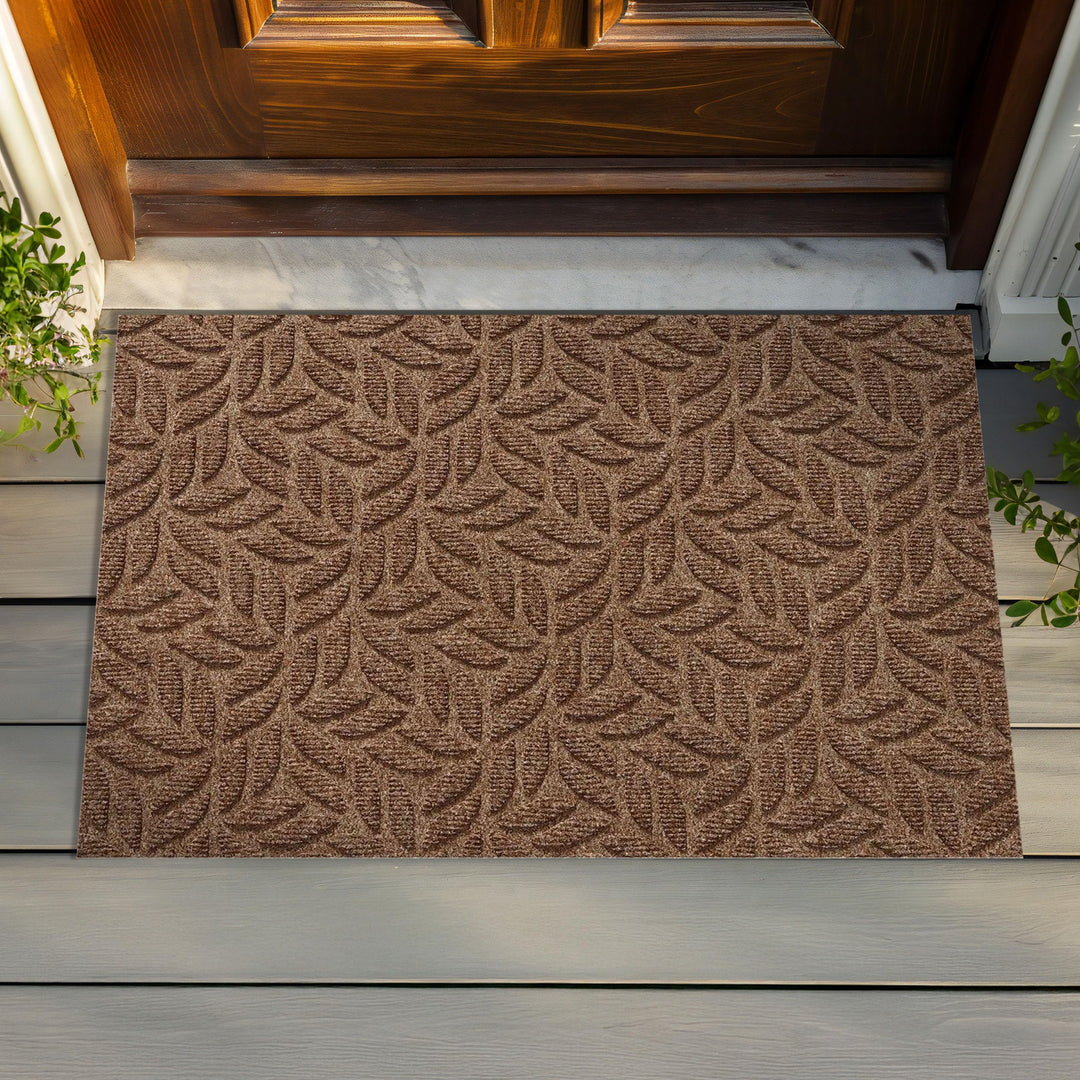 DUNE Leaves Taupe 60x90cm, innen und aussen, waschbar 60x90cm Leaves Taupe Beige, 60x90cm Leaves Tau