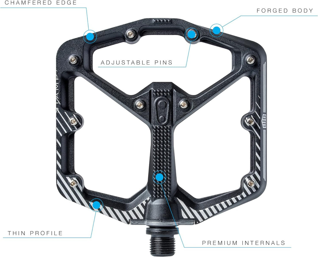 Crankbrothers Stamp Flat BMX/MTB Fahrradpedal – Plattform-Fahrradpedal, minimales Profil, Verstellba