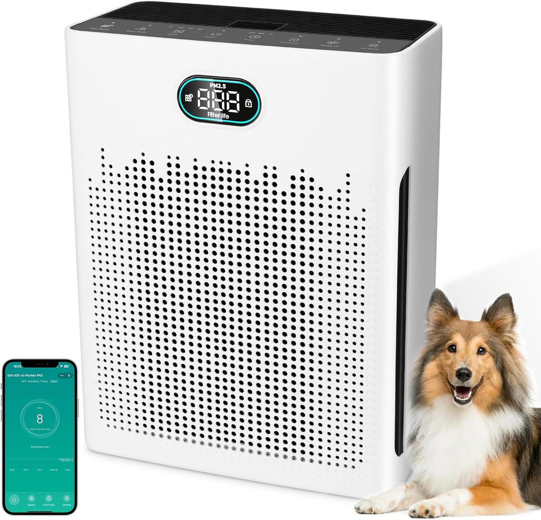 HEPA Luftreiniger,Air Purifier mit App-gesteuert&PM2.5 LED-Anzeige,Schlafmodus bis zu 22 dB,CADR 250