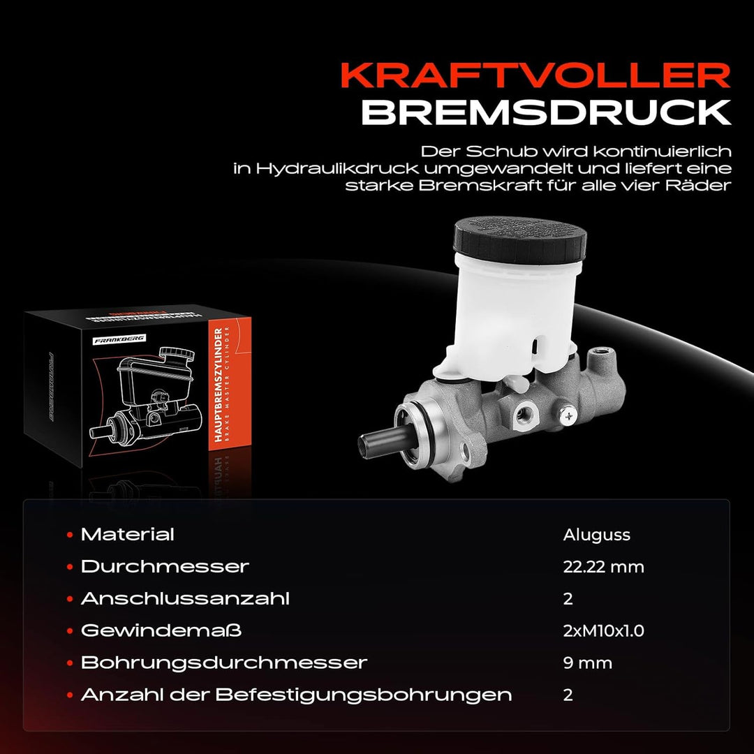 Frankberg Hauptbremszylinder Kompatibel mit Rio Schrägheck DC 1.3L-1.5L Benzin 2000-2005 Replace# 0K