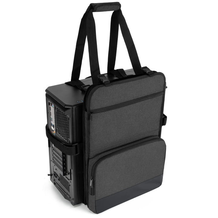 Trunab PC transporttasche，PC tower tragetasche mit Griff und Taschen für Tastatur, Kabel, Computerzu