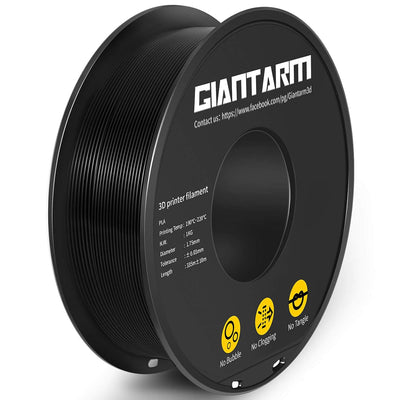 PLA Filament 1.75mm, GIANTARM 3D Drucker Filament PLA Schwarz 1kg Spool A-schwarz, A-schwarz