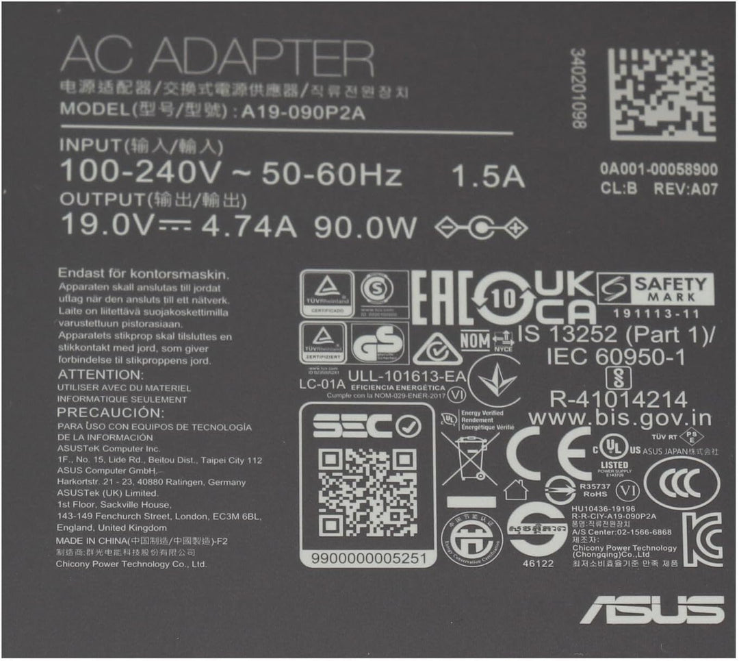 Asus AC Adapter 90W 19V