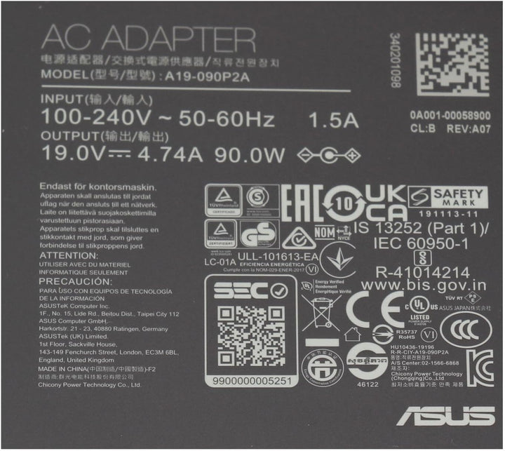 Asus AC Adapter 90W 19V