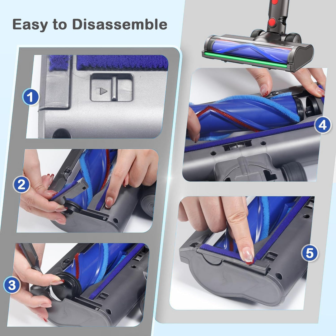 geeignet für Dyson V7 V8 V10 V11 V15 Bodendüse Ersatzteile - Kompatible Ersatzbürste für Dyson Staub