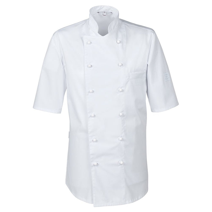 Greiff Gastro Moda Cuisine Herren Premium-Kochjacke Kurzarm Regular-Fit S Weiss, S Weiß