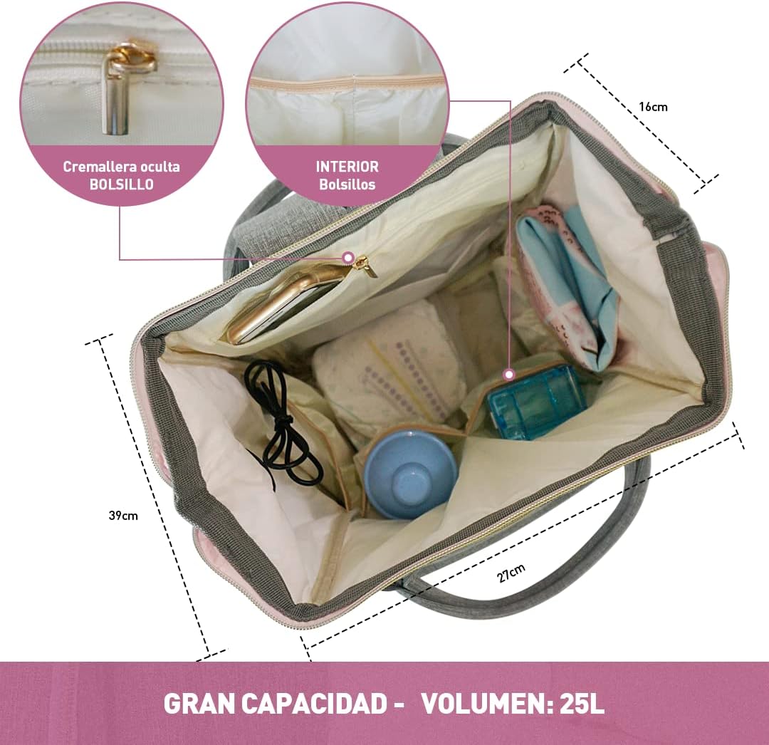 Wasserdichte Tasche für Kinderwagen, mit tragbarer Wickelunterlage, multifunktionaler Rucksack für K