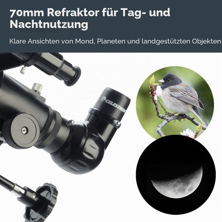 Celestron 21037 PowerSeeker 70EQ Refraktor – Schwarz, 70EQ Refraktor