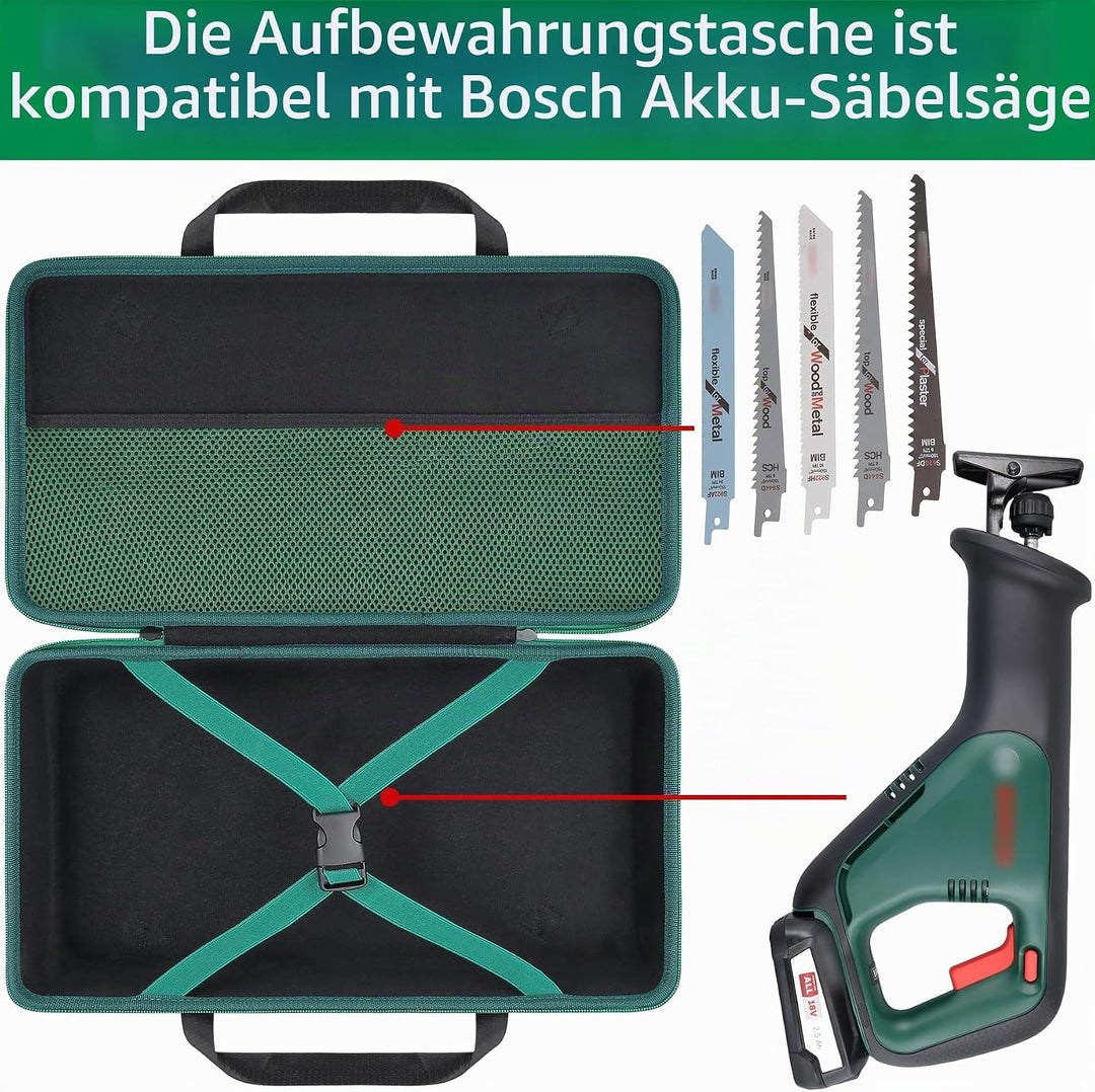 co2CREA Hart Tragbare Schutzhülle Etui Tasche für Bosch Akku Säbelsäge AdvancedRecip 18,Nur Tasche