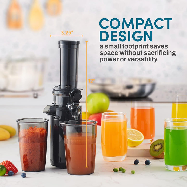 Elite Gourmet EJX600 Kompakter Kau-Entsafter, Kaltpress-Entsafter, nährstoff- und vitaminreich, leic