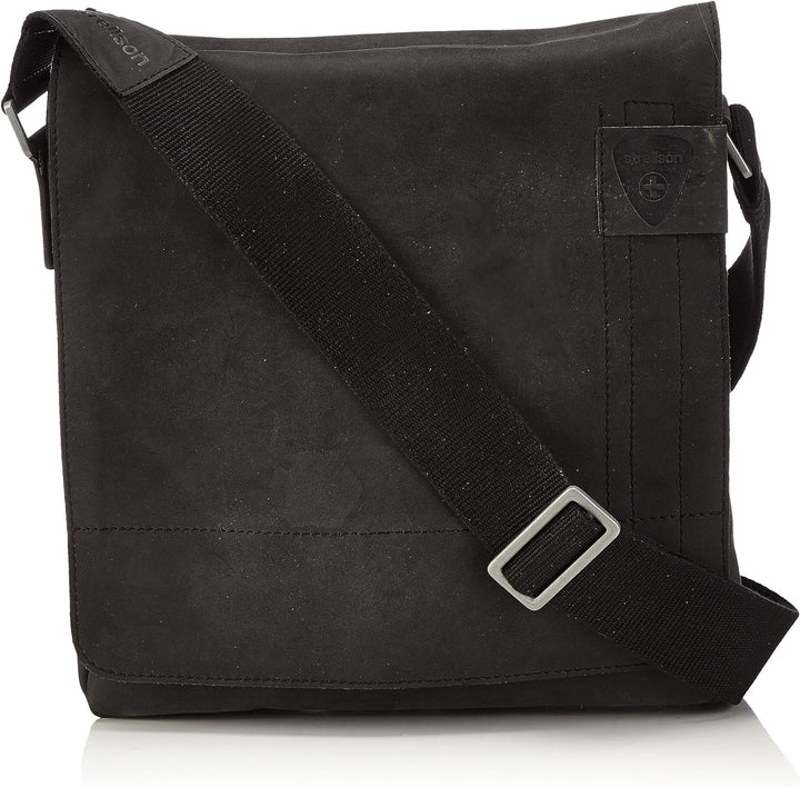 Strellson Herren Schultertasche Richmond Tasche aus Leder Schwarz (Black 900), Schwarz (Black 900)
