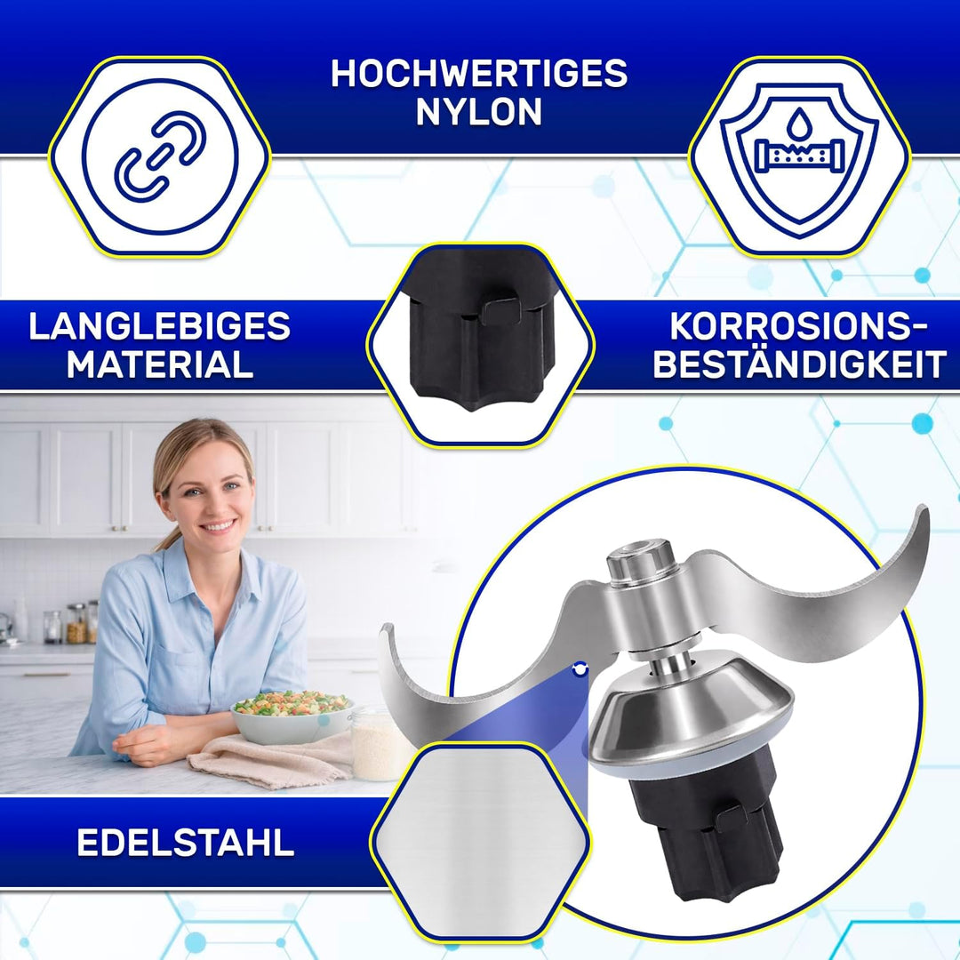 MONTERAL Teigmesser für Thermomix TM31 mit Dichtungsring - Messer für Vorwerk Küchenmaschine ist Her